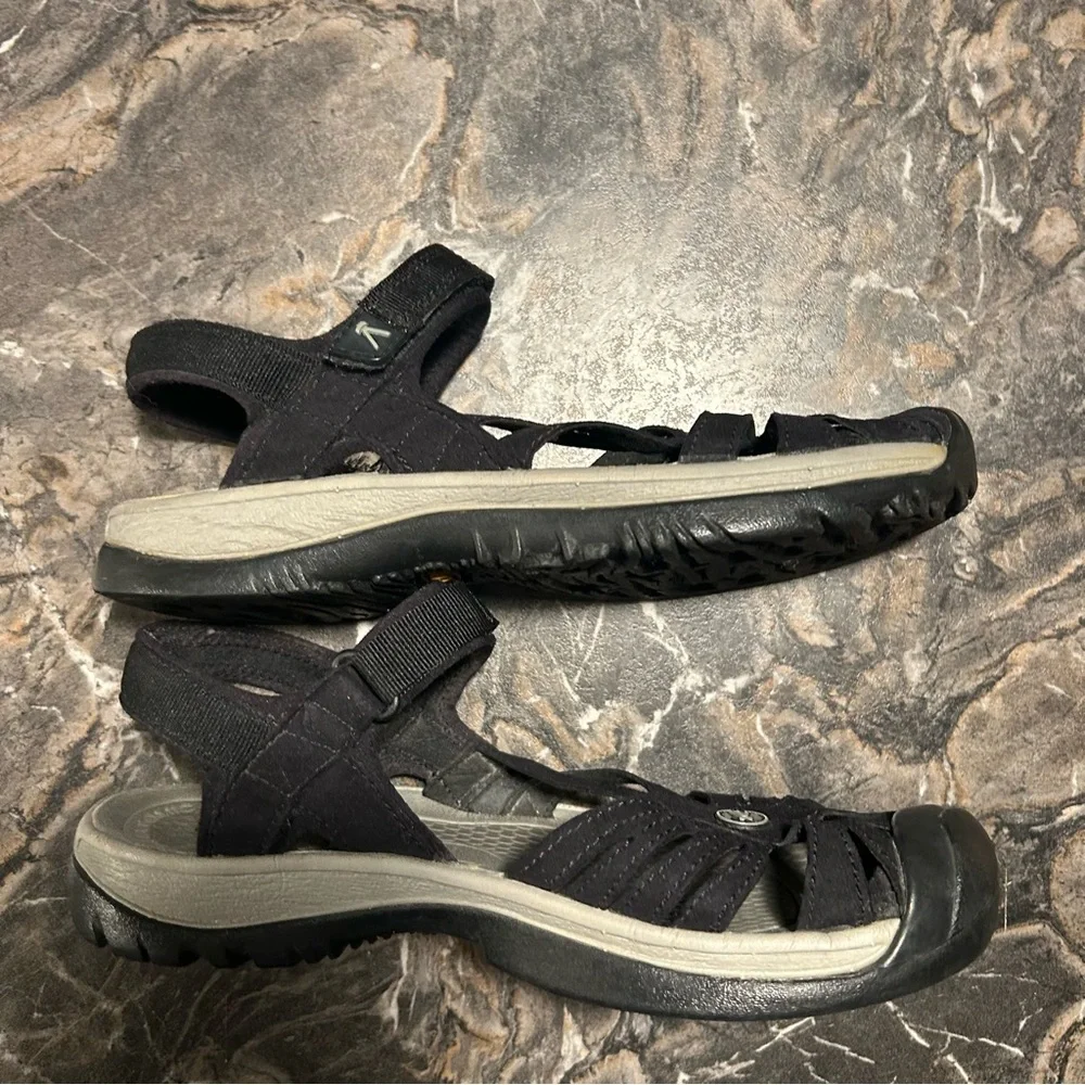 Keen Rose Slingback Sandals Shoes Black/Neutral Gray Women's Size 8 - Picture 3 of 6